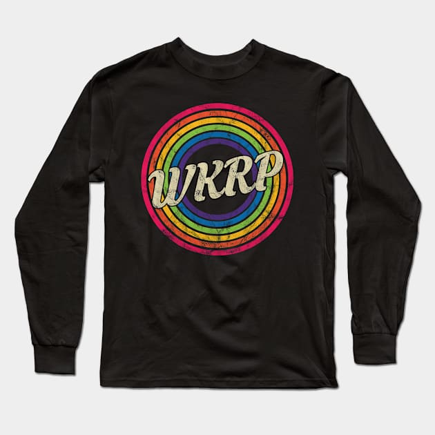 WKRP - Retro Rainbow Faded-Style Long Sleeve T-Shirt by MaydenArt